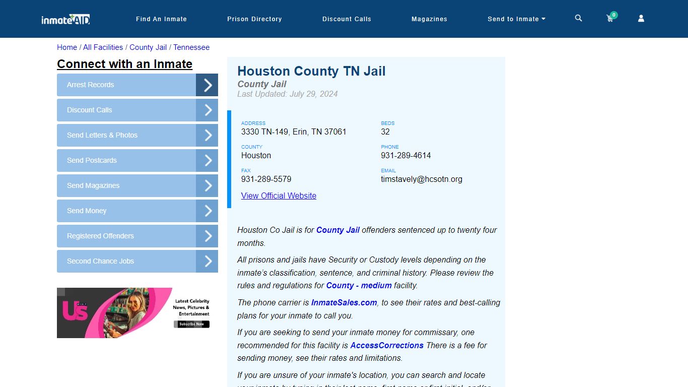 Houston County TN Jail - Inmate Locator